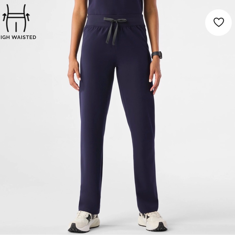 Figs High-Waisted Straight Leg Pants in Navy